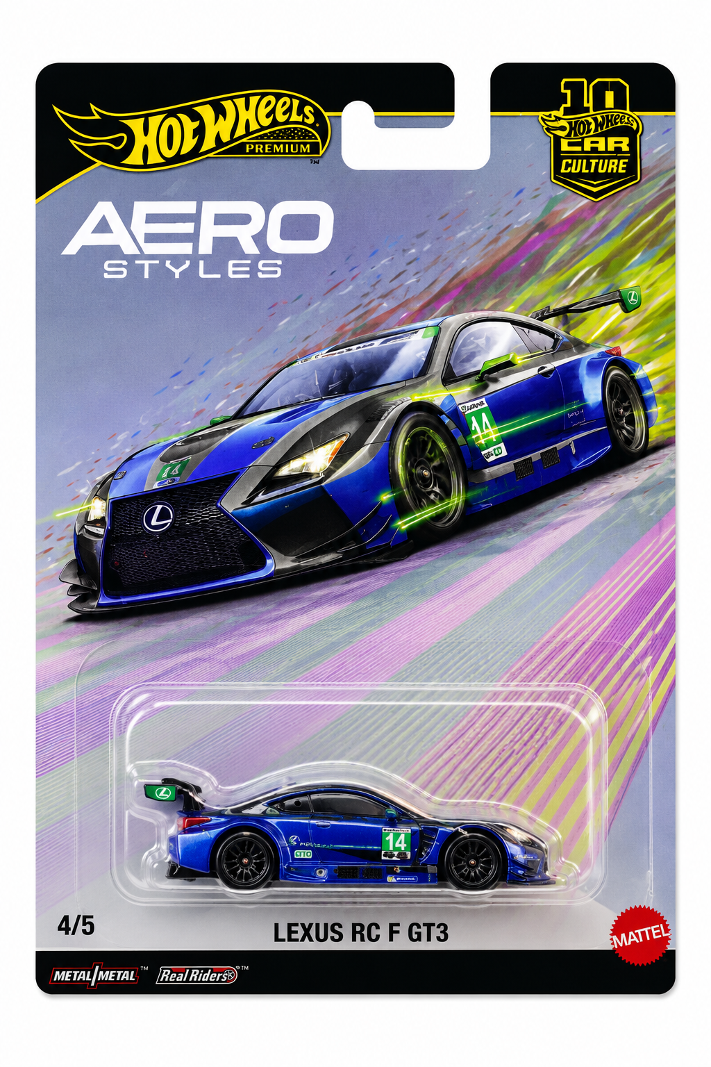 Hot Wheels Premium Car Culture Aero Styles diecast car with premium detailing and Real Riders wheels