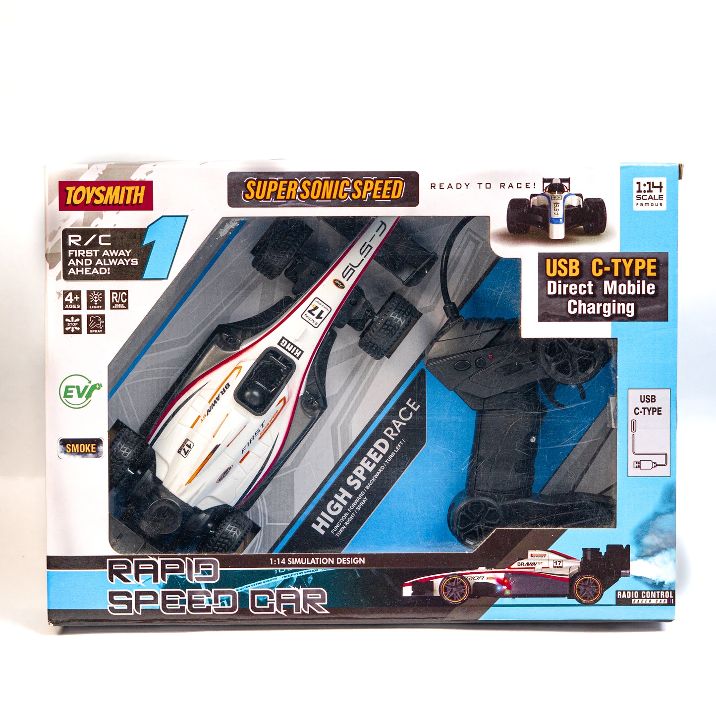 High Speed F1 Formula Racing Car Toy for Kids with  Joystick Remote Control & Smoke Spray – 1:14 Scale