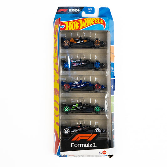 Hot Wheels Formula 1 2024 Pack of 5 – (McLaren, Alpine, Visa, Kick, MoneyGram) 1:64 Scale Rs. 2999.00