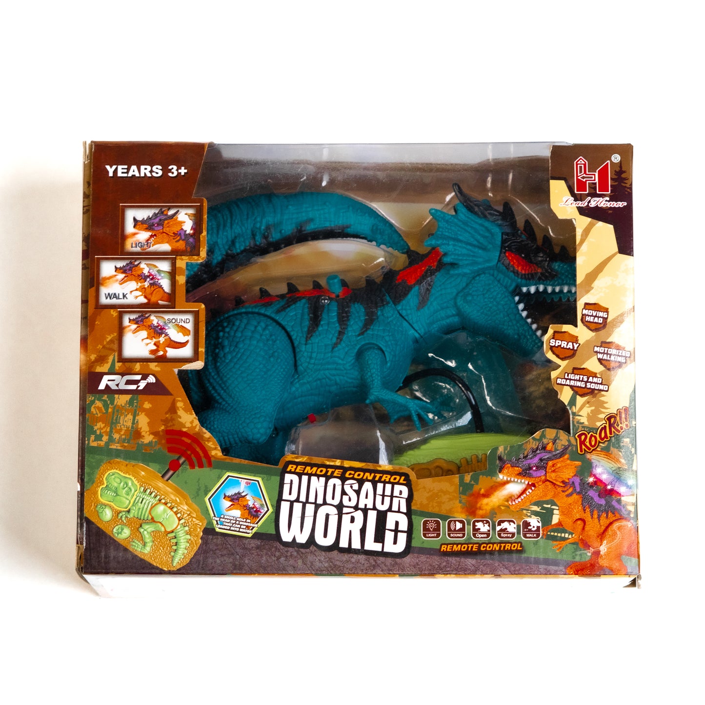 Walking Dinosaur Toy with Realistic Sound & Smoke  Spray | Remote Control Dinosaur Toy