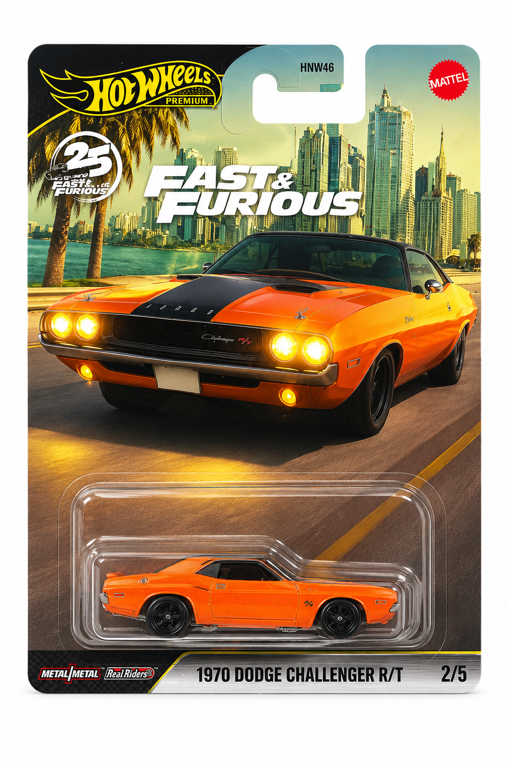 Hot Wheels Premium 25 Years of Fast & Furious 2026 1970 Dodge Challenger R/T die-cast collectible car