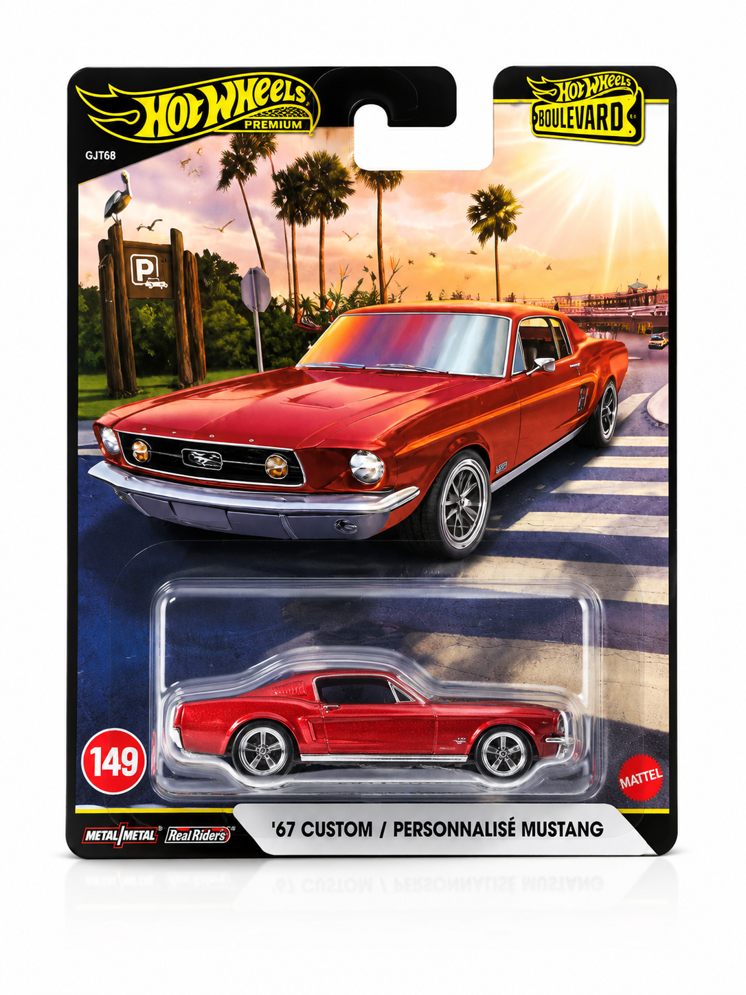 Hot Wheels Premium Boulevard Series 67 Custom Mustang diecast car with Real Riders wheels