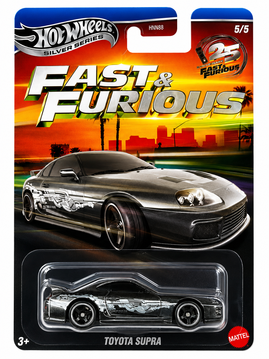 Hot Wheels Silver Series Fast & Furious 25th Anniversary Toyota Supra.
