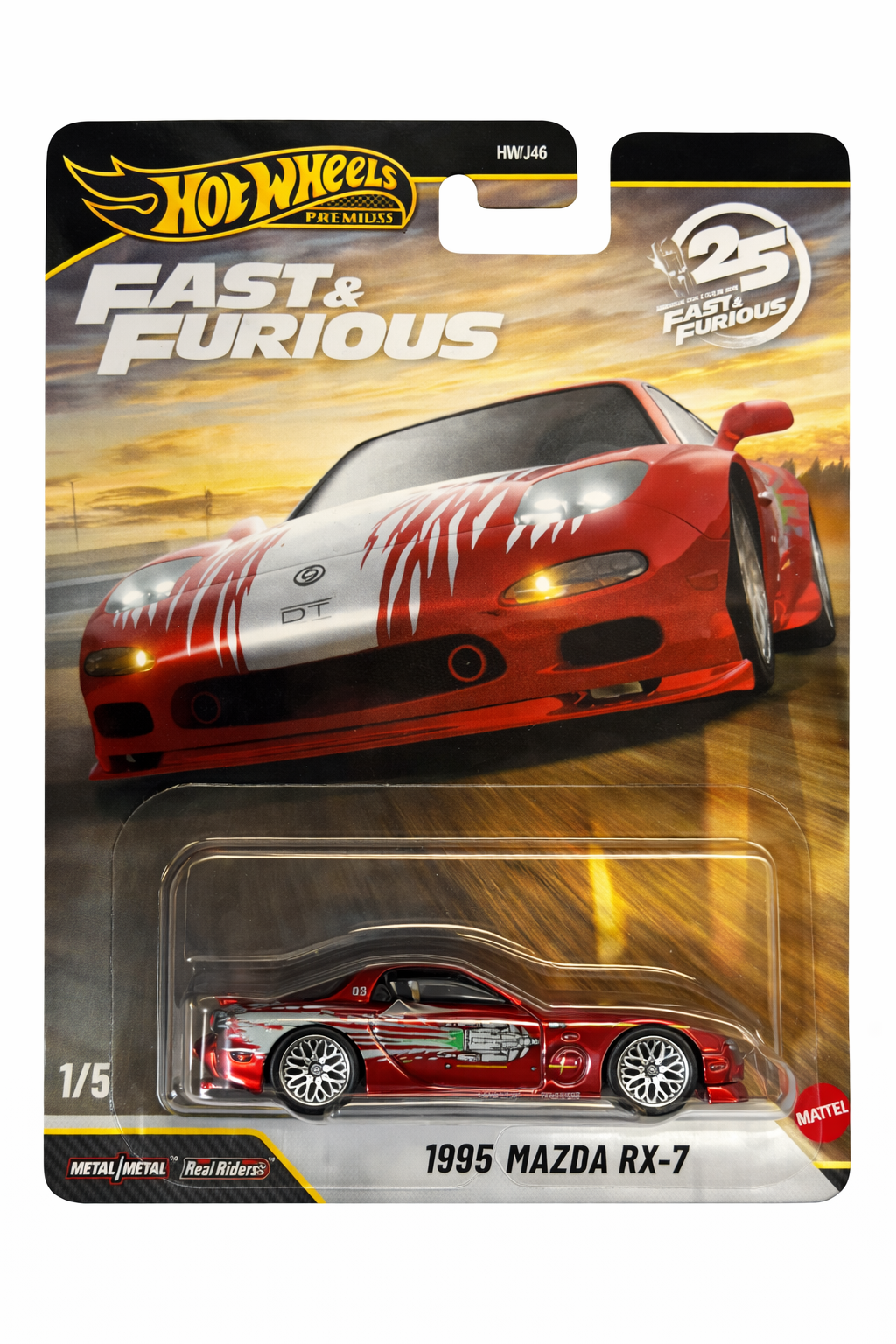 Hot Wheels Premium 1995 Mazda RX-7 Fast and Furious die cast car